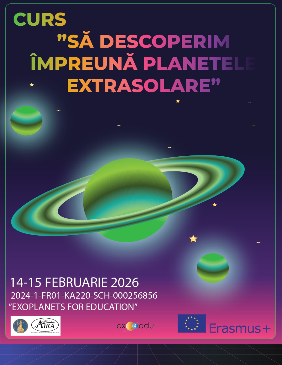 Afiș Ateliere naționale de formare a cadrelor didactice în cercetarea exoplanetelor